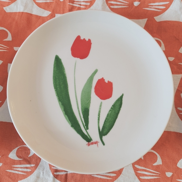 Vintage signed Tulips porcelain Amram's Toronto from Japan - Picture 4 of 10